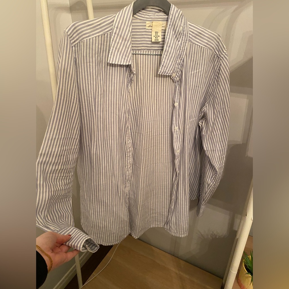 Blue and white striped blouse. From H&M size large.